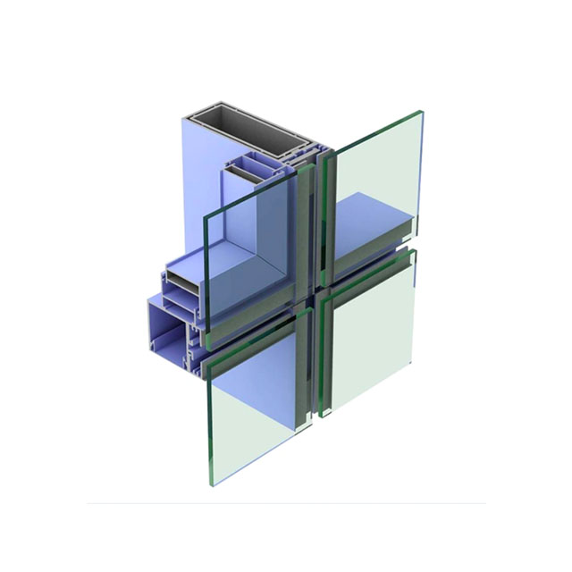 Visible Aluminum Curtain Wall Construction Building Structural Frame 