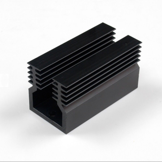 Black Heat Sink Groove Aluminum Profile Customized Precision Extrusion